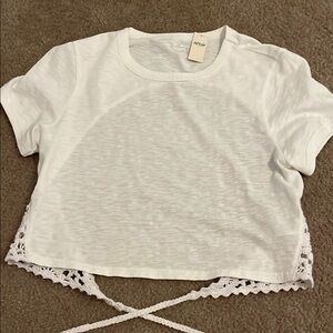 NWT Aerie White Tee with Open Back